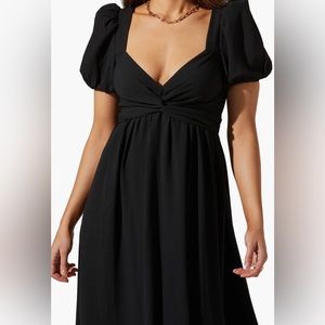 Tie Back Puff Sleeve Midi Dress - ASTR the Label